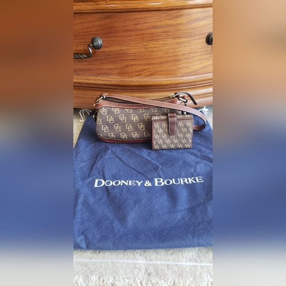 Dooney & Bourke Canvas Monogram Small Pochette and Wallet - Picture 2 of 7